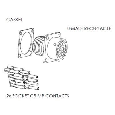 ABB Stotz-Kontakt JSHK1-A, Cannon socket connector 12-pin for control cabinet mounting, 2TLA020003R0800