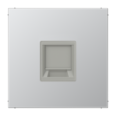 Jung AL1969-1WE cover (latched) for modular jack sockets 1-way, UMA-CAT6A, RADIALL, Panduit, Assmann, LS series, aluminum