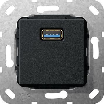 Gira 568310 USB 3.0 A cable breakout insert black matt