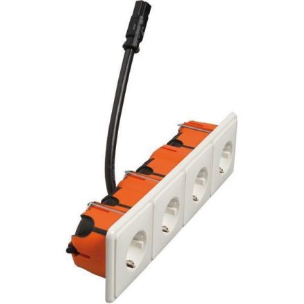 Hochköpper 76041 D 80.6614/674.02 SI RD30 LD four-way socket SCHUKO