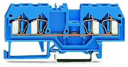 Wago 280-834 blue 4 conductor feed-through terminal