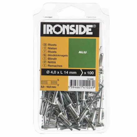 IRONSIDE 141026 blind rivets 4.0/14 100pcs