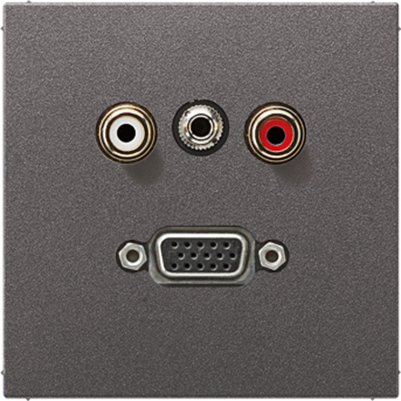 Jung MAAL1072AN Multimedia connection system Cinch audio / mini jack 3.5 mm / VGA, LS series, anthracite (painted aluminum)