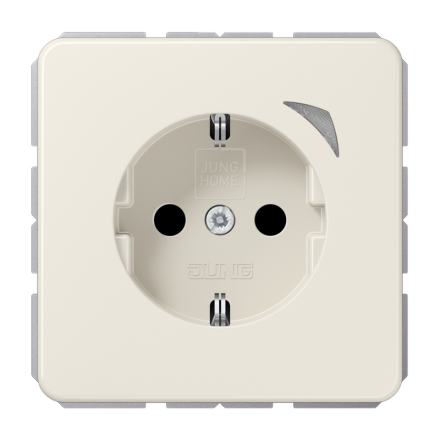 Jung BTCD1521S SCHUKO socket, 16 A 250 V ~, screw terminals, with function display, integrated increased contact protection, SAFETY+, thermoplastic, CD series, white