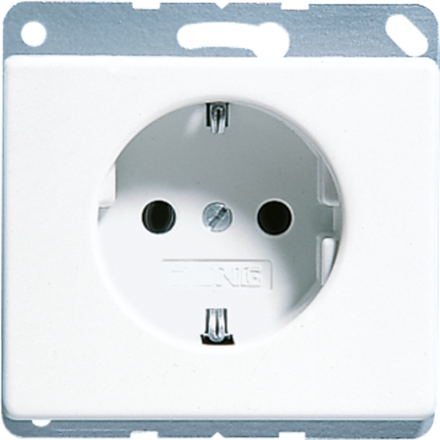 Jung SL520WW SCHUKO socket, 16 A 250 V ~, painted aluminium, SL series, alpine white