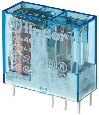 Finder 40.52.7.014.0000 2 changeover contacts for 8 A coil 14V DC sensitive plug-in/print relay