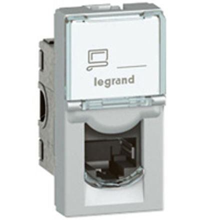 Legrand 079461 data socket MOSAIC Cat6 UTP 1mod alu, (aluminium)