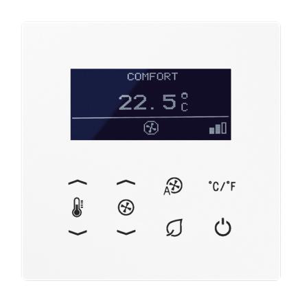 Jung TRDLS923048WW room temperature controller fan coil 4-pipe AC 230 V ~, LS series, alpine white