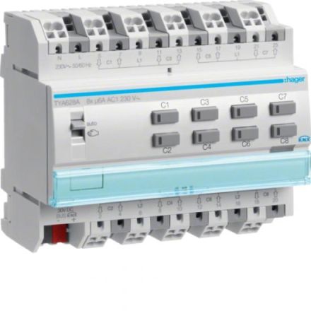 Hager TYA628A roller shutter output KNX 8-way 230V