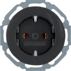 Berker 47552045 SCHUKO socket black, glossy SerieR.classic