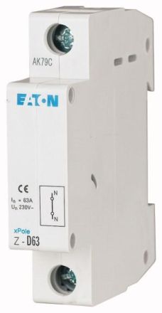 Eaton Z-D63/P feedthrough for neutral conductor, 63A, with test socket, 248268