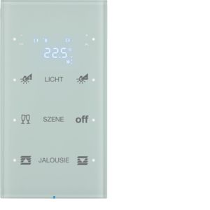 BERKER 75643150 Touch sensor glass R.3 | 3-way, temperature controller, configured | glass polar white