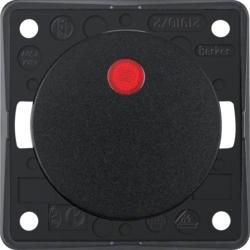 Berker 937522510 Control rocker switch with red lens black, glossy Integro Flow/Pure