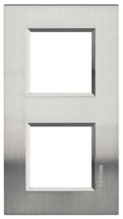 Bticino LNA4802M2ACS Light frame STEEL 2x2 modules, (stainless steel)