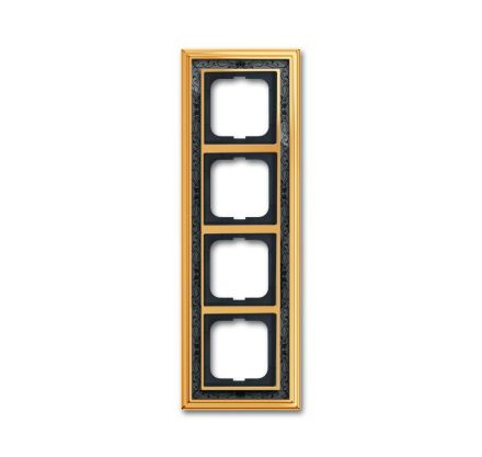 Busch-Jaeger 1724-833 cover frame, 4-way frame polished brass decor anthracite