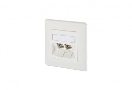 METZ CONNECT 2xRJ45 Cat.6 ISO 270° UP pure white data connection boxModular, 130B12D21002-E