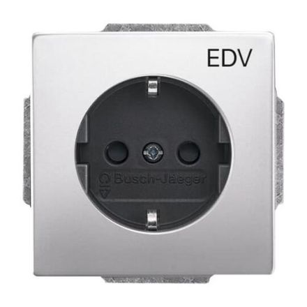 Busch-Jaeger 20 EUCKS/DV-866 SCHUKO® socket insert, with imprint 'EDV' stainless steel