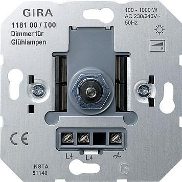 Gira 118100 Dimmer Pressure Change Light Bulb 100-1000W Insert
