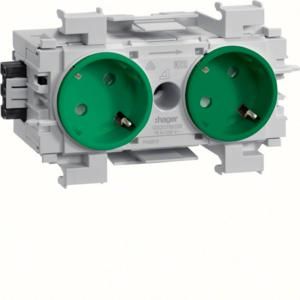 TEHALIT GS20116029 channel socket GS2011 green 2-way 45°
