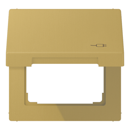 Jung ME2990KLSOCC hinged cover with return spring, with symbol plug, brass, series LS, brass classic