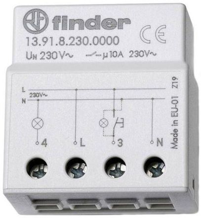 Finder 13.91.8.230.0000 Electronic impulse switch 1S 10A flush mounting