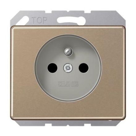 Jung SL521FKIGB socket, French/Belgian system, 16 A 250 V ~, screw terminals, without claws, integrated increased contact protection, SAFETY+, aluminum anodized
