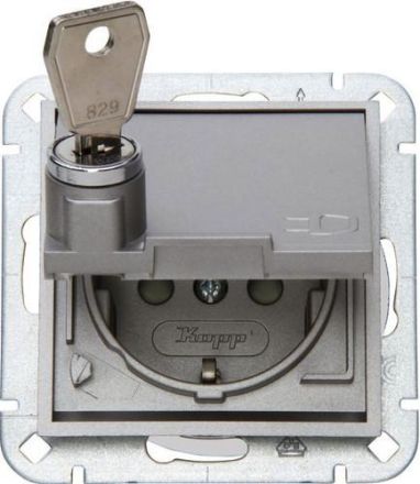 Kopp 951547003 HK07 lockable steel SCHUKO socket
