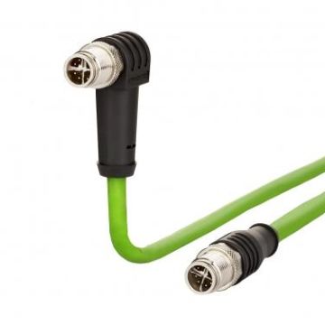 METZ CONNECT 10.0m M12 connector 8-pin 315° connection cable, 142M2X19100