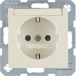 Berker 41498982 SCHUKO socket with labelling field white, glossy Berker S.1