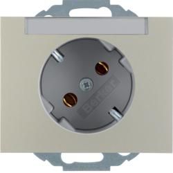 Berker 47287104 SCHUKO socket 45° with labelling field stainless steel, painted Berker K.5