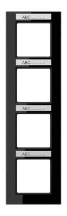 Jung AC584BFNASW frame 4-way, with label field, vertical mounting, thermoplastic, A CREATION, black