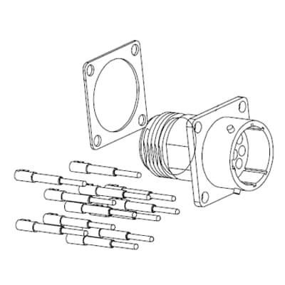 ABB Stotz-Kontakt JSHK1-C, Cannon pin connector 12-pin for control cabinet mounting, 2TLA020003R0700