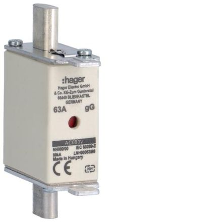 Hager LNH00063M6 NH fuse link NH00 gG 690V 63A K-detector