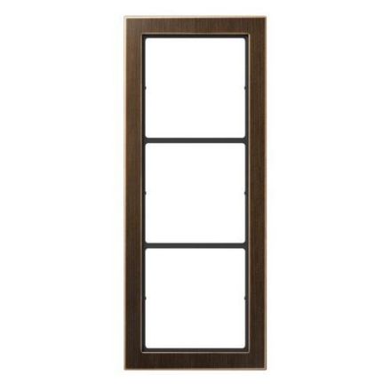 Jung FDME2983AT frame, 3-way, FLAT DESIGN, antique brass