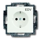 Busch-Jaeger 20 EUCKS/DV-884 SCHUKO® socket insert, with imprint 'EDV' studio white matt