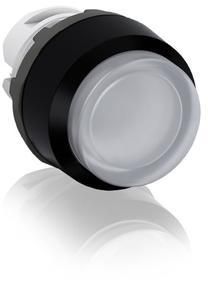 ABB Stotz-Kontakt MP4-11W, illuminated pushbutton actuator white, high-latching, front ring plastic black, 1SFA611103R1105