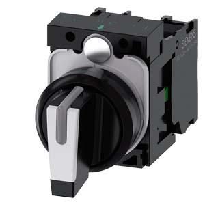 Siemens 3SU1100-2BM60-1NA0 toggle switch illuminated 22mm round black white
