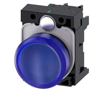 Siemens 3SU1102-6AA50-1AA0 indicator light 22mm round blue lens smooth