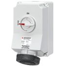 Mennekes 50123 63A4P 7H500V IP67 switchable wall socket