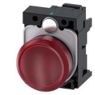 Siemens 3SU1106-6AA20-3AA0 indicator light 22mm round red lens smooth
