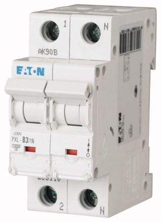 Eaton PXL-B3/1N miniature circuit breaker, 3A, 1p+N, B-Char, 236110