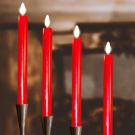 FHS 35741 LED candles, set of 4 red 2.2x24cm, 2AA, 6/18 timer