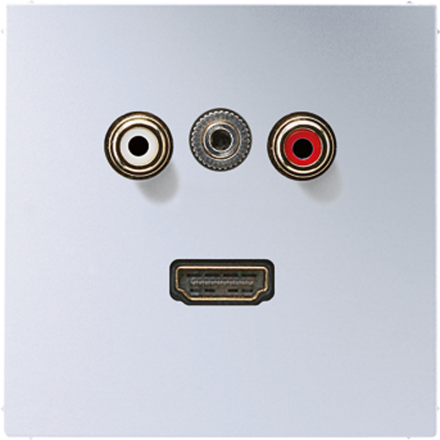 Jung MAAL1082 Multimedia connection system Cinch audio / mini jack 3.5 mm / HDMI, LS series, aluminum