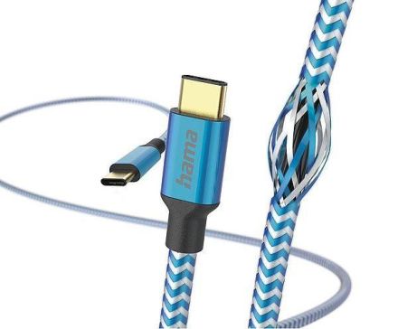 Hama 201557 'Reflective', USB-C-USB-C, 1.5 m blue USB charging cable