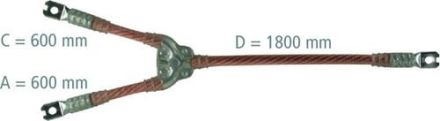 Dehn & Söhne VZL6TGH 2-pole 25qmm earthing/short-circuiting cable