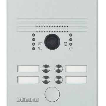 Bticino 308001 Video door station Video-AV Alu 4 call buttons, (Silver)