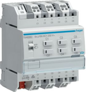HAGER TXA606D KNX easy universal actuator 16 A | 6-way