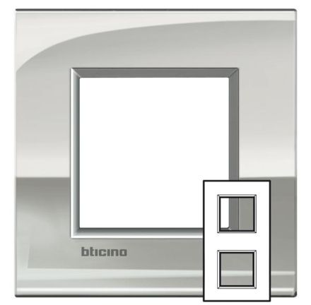 Bticino LNE4802M2PL AIR EUROPE frame 2-way PALLADIUM, (grey)
