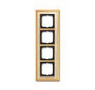Busch-Jaeger 1724-836 cover frame, 4-way frame polished brass decor ivory white