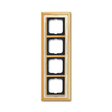 Busch-Jaeger 1724-836 cover frame, 4-way frame polished brass decor ivory white